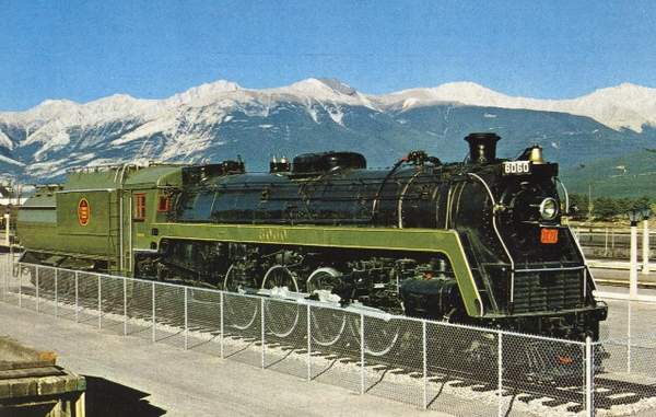 CN 6060 on display in Jasper, AB around 1969. Photo taken and submitted by Massey F. Jones.