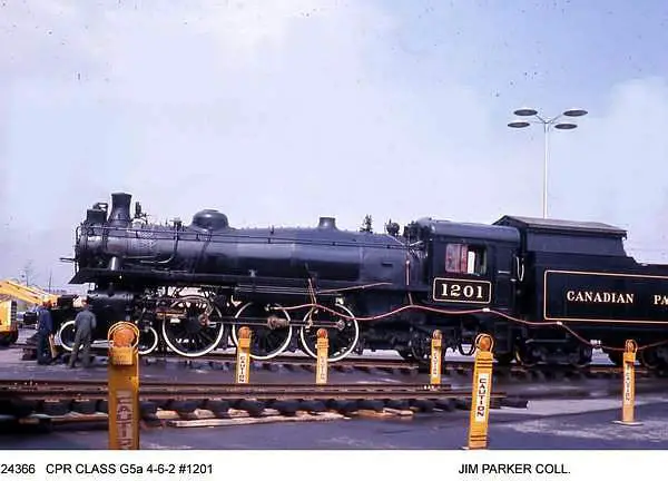 CPR Class G5a 4-6-2 Pacific Type #1201. This picture was submitted by Jim Parker and is part of the Jim Parker collection.