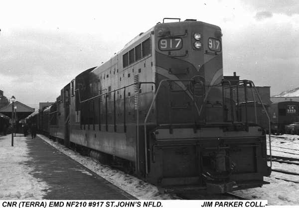 CNR (Terra) EMD NF210 #917 at St. John's NFLD. Jim Parker collection.